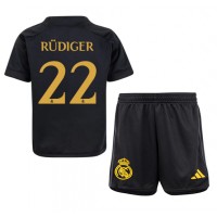 Fotballdrakt Barn Real Madrid Antonio Rudiger #22 Tredjedraktsett 2023-24 Kortermet (+ Korte bukser)